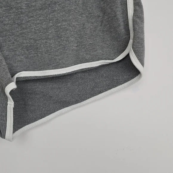 Hollister Terry Sweat Shorts Curved Hem White Trim Logo Waist, Sz L - Picture 4 of 6